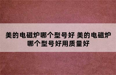 美的电磁炉哪个型号好 美的电磁炉哪个型号好用质量好